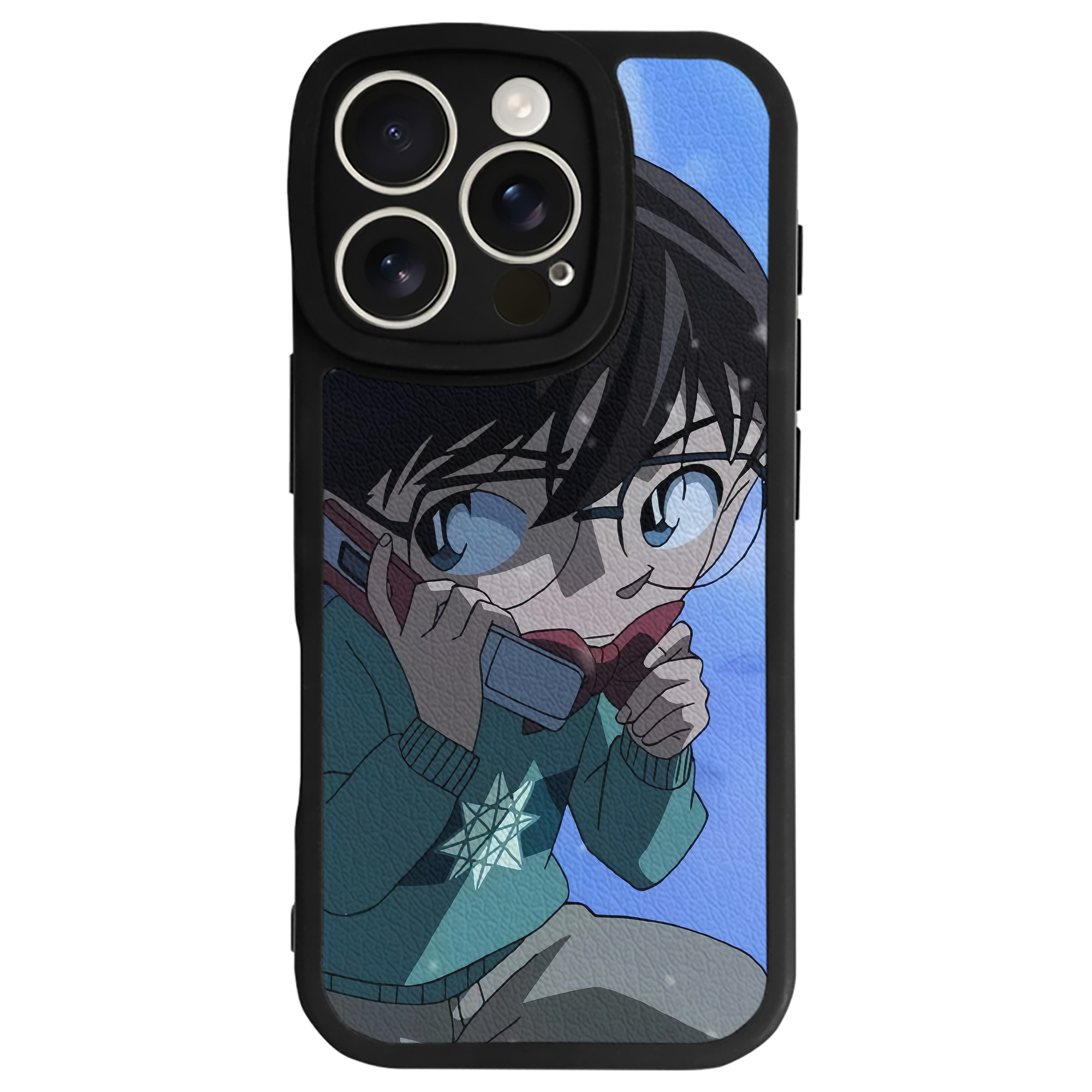 （画像用） 名探偵コナン Detective Conan 【iPhone 16シリーズ対応】シリコンスマホケース（レザー調） 材質：シリコン